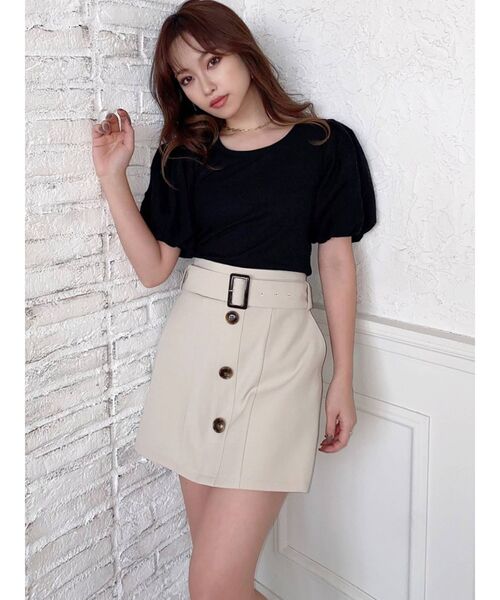 RESEXXY（リゼクシー）の「バルーンスリーブリブトップス（Tシャツ/カットソー・レディース・グリーン/ホワイト/ブラック/ピンク・FREE）」の11枚目の写真