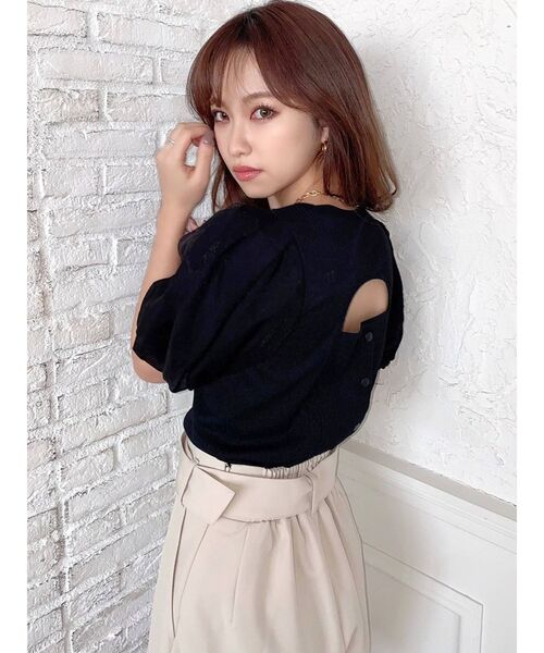 RESEXXY（リゼクシー）の「バルーンスリーブリブトップス（Tシャツ/カットソー・レディース・グリーン/ホワイト/ブラック/ピンク・FREE）」の12枚目の写真