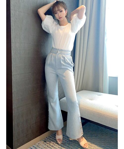 RESEXXY（リゼクシー）の「バルーンスリーブリブトップス（Tシャツ/カットソー・レディース・グリーン/ホワイト/ブラック/ピンク・FREE）」の18枚目の写真