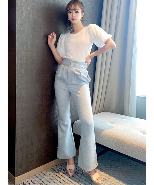 RESEXXY（リゼクシー）の「バルーンスリーブリブトップス（Tシャツ/カットソー・レディース・グリーン/ホワイト/ブラック/ピンク・FREE）」の21枚目の写真