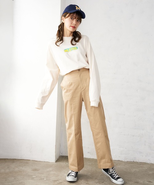 MILKFED.（ミルクフェド）の「CENTER PRESSED PANTS（その他パンツ・レディース・ベージュ/ライトグリーン・ONE SIZE）」の4枚目の写真
