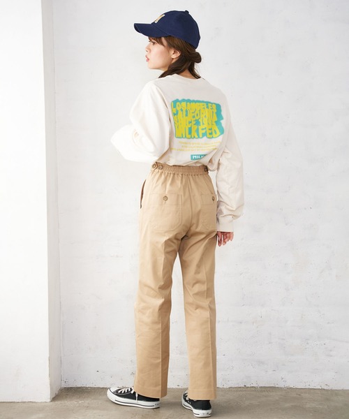 MILKFED.（ミルクフェド）の「CENTER PRESSED PANTS（その他パンツ・レディース・ベージュ/ライトグリーン・ONE SIZE）」の5枚目の写真