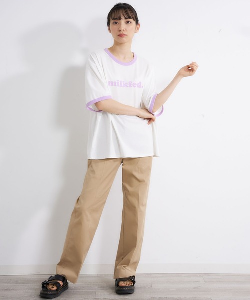 MILKFED.（ミルクフェド）の「CENTER PRESSED PANTS（その他パンツ・レディース・ベージュ/ライトグリーン・ONE SIZE）」の10枚目の写真