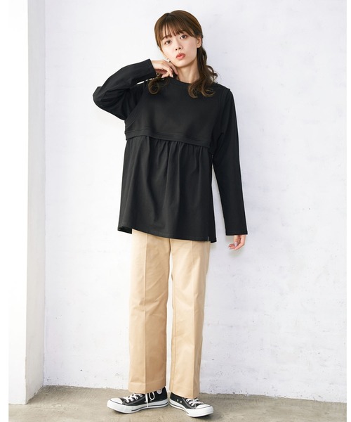 MILKFED.（ミルクフェド）の「CENTER PRESSED PANTS（その他パンツ・レディース・ベージュ/ライトグリーン・ONE SIZE）」の11枚目の写真