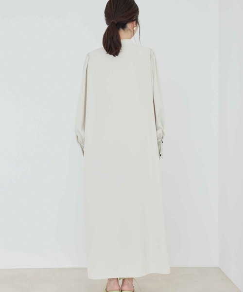 【WEB限定】【SET】バンドカラーシャツワンピース&ニットベストセット