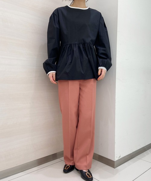 solleim(ソルレム)の「パイピングボリュームスリーブブラウス(シャツ/ブラウス・レディース・ブラック/オフホワイト・M)」の4枚目の写真