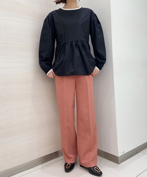 solleim(ソルレム)の「パイピングボリュームスリーブブラウス(シャツ/ブラウス・レディース・ブラック/オフホワイト・M)」の5枚目の写真
