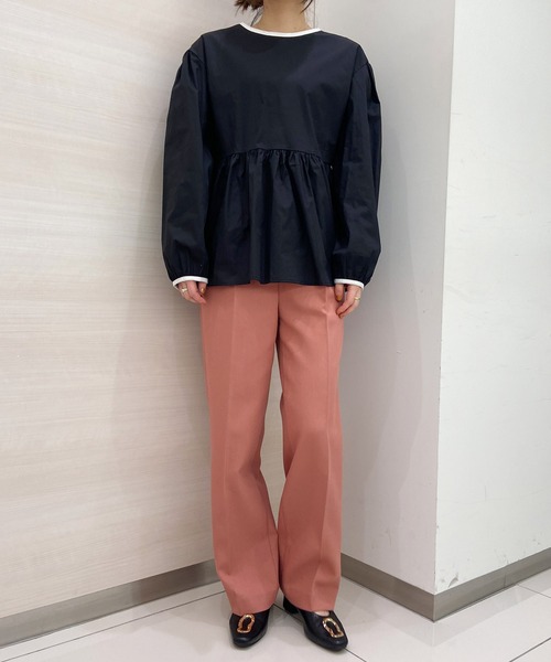 solleim(ソルレム)の「パイピングボリュームスリーブブラウス(シャツ/ブラウス・レディース・ブラック/オフホワイト・M)」の6枚目の写真