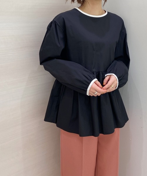 solleim(ソルレム)の「パイピングボリュームスリーブブラウス(シャツ/ブラウス・レディース・ブラック/オフホワイト・M)」の16枚目の写真