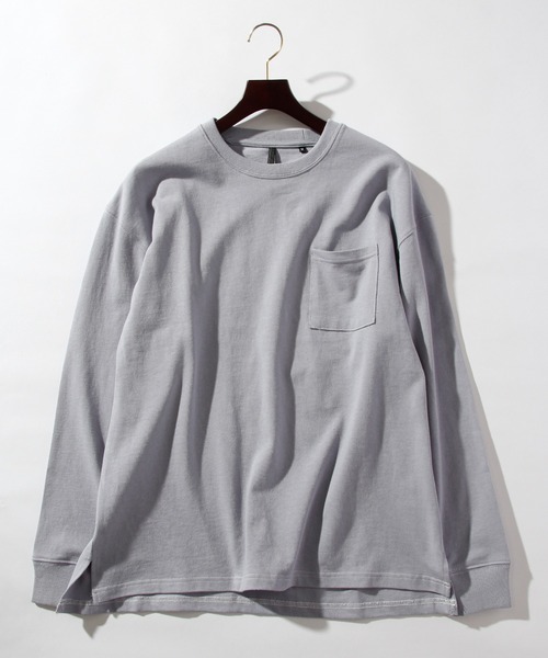 THISIS(ディスイズ)の「ビッグシルエット ステッチング ロングTシャツ レディース(Tシャツ/カットソー・レディース・ブラック/サンドベージュ/サックスブルー/チャコール/ホワイト/グリーン・X-LARGE/MEDIUM/LARGE)」の2枚目の写真