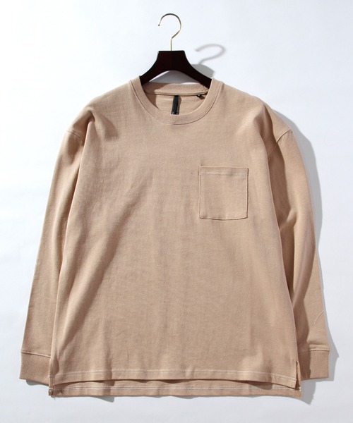 THISIS(ディスイズ)の「ビッグシルエット ステッチング ロングTシャツ レディース(Tシャツ/カットソー・レディース・ブラック/サンドベージュ/サックスブルー/チャコール/ホワイト/グリーン・X-LARGE/MEDIUM/LARGE)」の5枚目の写真