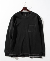 ビッグシルエット ステッチング ロングTシャツ レディース
