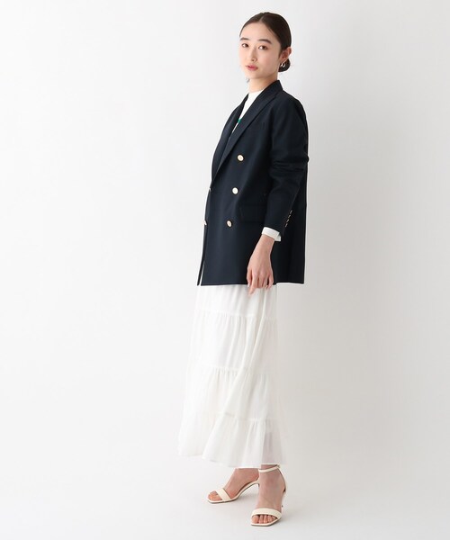 OPAQUE.CLIP(オペークドットクリップ)の「◆サマーウールMIX ネイビーブレザー【JAPAN FABRIC】(テーラードジャケット・レディース・ダークネイビー・38/40/36)」の13枚目の写真