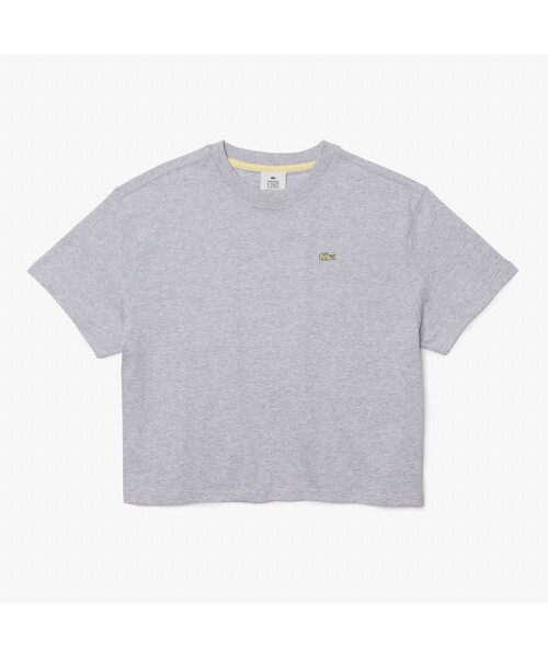LACOSTE L!VE(ラコステライブ)の「ラコステライブ ワイド&ショートボクシーTシャツ(Tシャツ/カットソー・レディース・ライトグリーン/シルバーグレー・38/36/34)」の1枚目の写真