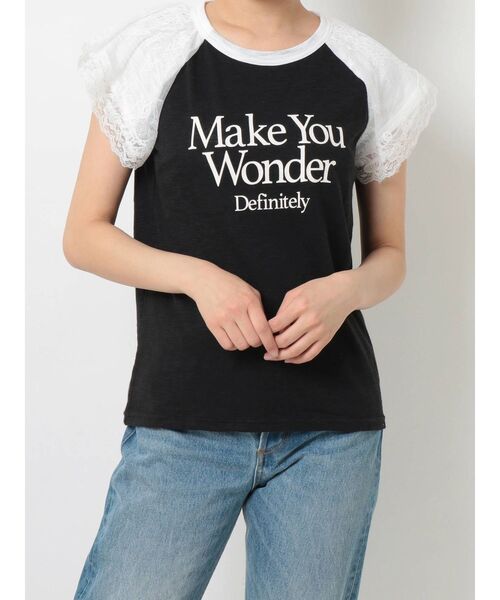 jouetie（ジュエティ）の「リメイクライクラグランカットソー（Tシャツ/カットソー・レディース・ブラック/オフホワイト/ピンク・MEDIUM）」の4枚目の写真