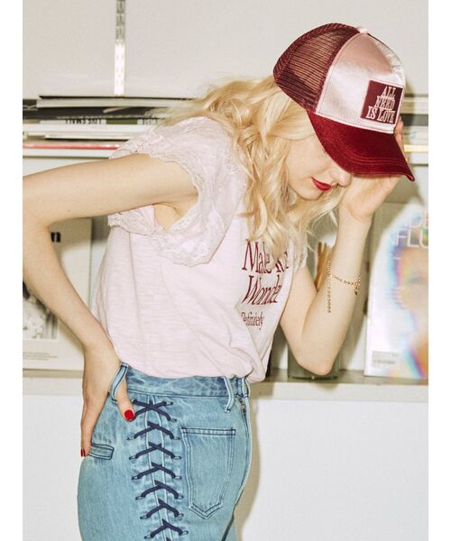 jouetie（ジュエティ）の「リメイクライクラグランカットソー（Tシャツ/カットソー・レディース・ブラック/オフホワイト/ピンク・MEDIUM）」の5枚目の写真