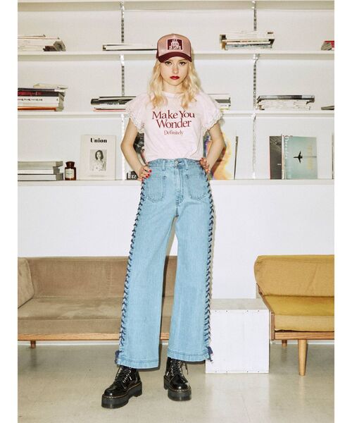 jouetie（ジュエティ）の「リメイクライクラグランカットソー（Tシャツ/カットソー・レディース・ブラック/オフホワイト/ピンク・MEDIUM）」の7枚目の写真