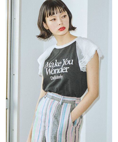 jouetie（ジュエティ）の「リメイクライクラグランカットソー（Tシャツ/カットソー・レディース・ブラック/オフホワイト/ピンク・MEDIUM）」の17枚目の写真