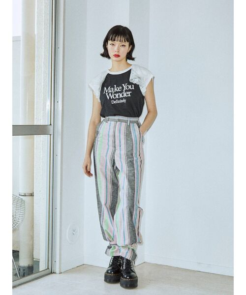 jouetie（ジュエティ）の「リメイクライクラグランカットソー（Tシャツ/カットソー・レディース・ブラック/オフホワイト/ピンク・MEDIUM）」の20枚目の写真