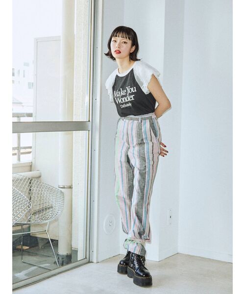 jouetie（ジュエティ）の「リメイクライクラグランカットソー（Tシャツ/カットソー・レディース・ブラック/オフホワイト/ピンク・MEDIUM）」の21枚目の写真