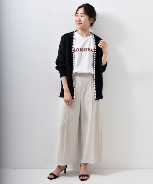 le.coeur blanc（ルクールブラン）の「パールツキカーディガン（カーディガン/ボレロ・レディース・オフホワイト/ネイビー・38）」の7枚目の写真