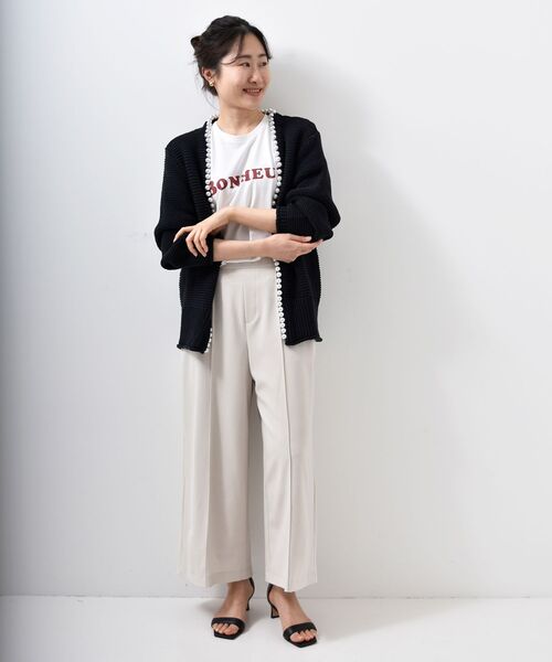 le.coeur blanc（ルクールブラン）の「パールツキカーディガン（カーディガン/ボレロ・レディース・オフホワイト/ネイビー・38）」の19枚目の写真