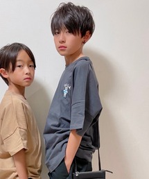 ムラサキスポーツ by RiY | 【ZOZOタウン限定アイテム】ANTIBAL/アンティバル x RIY監修 キッズ オーバーサイズカレッジロゴTシャツ 222AN3ST230MU(Tシャツ/カットソー)