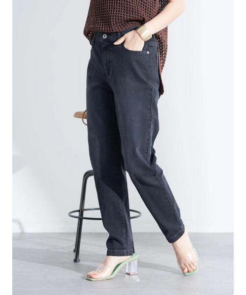 earth music&ecology(アースミュージックアンドエコロジー)の「デニムテーパードパンツ(デニムパンツ・レディース・インディゴブルー/ブラック・M/S/L)」の19枚目の写真