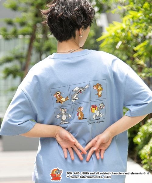 RAGEBLUE(レイジブルー)の「トムとジェリー/バックプリントTシャツ(Tシャツ/カットソー・レディース・ホワイト/スミクロ/ブルー・FREE)」の3枚目の写真