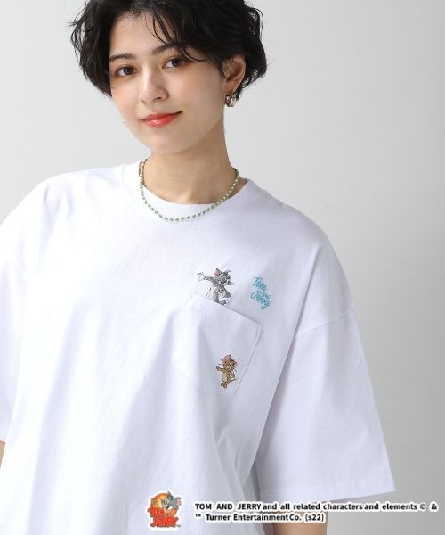 RAGEBLUE(レイジブルー)の「トムとジェリー/バックプリントTシャツ(Tシャツ/カットソー・レディース・ホワイト/スミクロ/ブルー・FREE)」の20枚目の写真