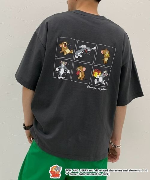 RAGEBLUE(レイジブルー)の「トムとジェリー/バックプリントTシャツ(Tシャツ/カットソー・レディース・ホワイト/スミクロ/ブルー・FREE)」の4枚目の写真