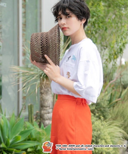 RAGEBLUE(レイジブルー)の「トムとジェリー/バックプリントTシャツ(Tシャツ/カットソー・レディース・ホワイト/スミクロ/ブルー・FREE)」の9枚目の写真