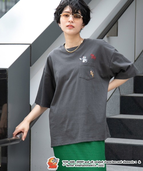 RAGEBLUE(レイジブルー)の「トムとジェリー/バックプリントTシャツ(Tシャツ/カットソー・レディース・ホワイト/スミクロ/ブルー・FREE)」の8枚目の写真