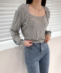 by muni:r | ボレロレイヤードTシャツ(Tシャツ/カットソー)