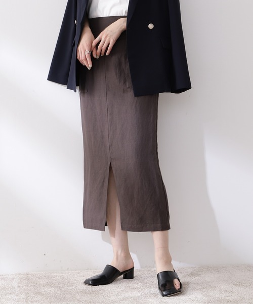 N.(N. Natural Beauty Basic)(エヌエヌナチュラルビューティーベーシック)の「麻混タイトスカート(スカート・レディース・ホワイト/パープル/グレー/レッド・SMALL/MEDIUM)」の3枚目の写真