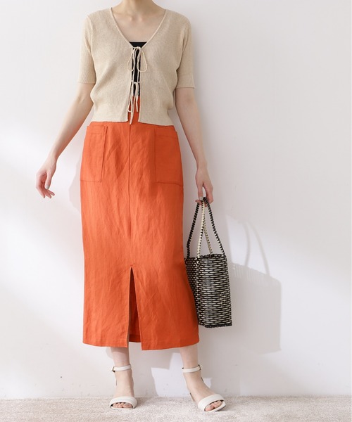 N.(N. Natural Beauty Basic)(エヌエヌナチュラルビューティーベーシック)の「麻混タイトスカート(スカート・レディース・ホワイト/パープル/グレー/レッド・SMALL/MEDIUM)」の15枚目の写真