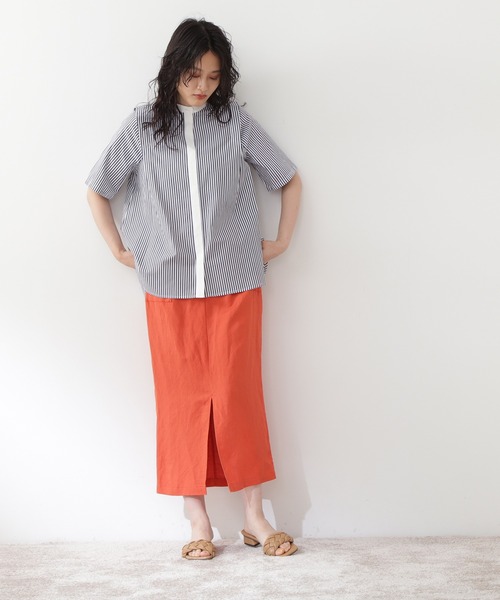 N.(N. Natural Beauty Basic)(エヌエヌナチュラルビューティーベーシック)の「麻混タイトスカート(スカート・レディース・ホワイト/パープル/グレー/レッド・SMALL/MEDIUM)」の6枚目の写真