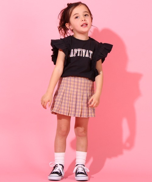 BABYDOLL（ベビードール）の「プリーツチェック スカート 6588K（デニムスカート・キッズ・ベビーピンク/イエロー・120cm/100cm/140cm/130cm/90cm/150cm/110cm/80ｃｍ）」の5枚目の写真