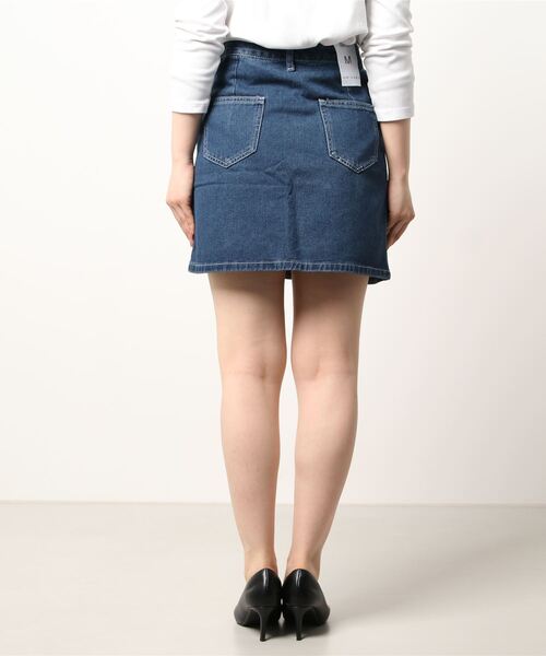 Mayree（メイリー）の「【almo】【ACT -fascination design-】デニムミニスカート(SP)（デニムスカート・レディース・ブラック/ブルー・SMALL/LARGE/MEDIUM）」の4枚目の写真