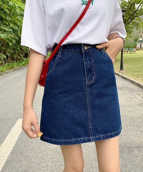 Mayree（メイリー）の「【almo】【ACT -fascination design-】デニムミニスカート(SP)（デニムスカート・レディース・ブラック/ブルー・SMALL/LARGE/MEDIUM）」の2枚目の写真