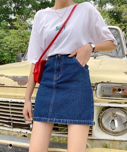 Mayree（メイリー）の「【almo】【ACT -fascination design-】デニムミニスカート(SP)（デニムスカート・レディース・ブラック/ブルー・SMALL/LARGE/MEDIUM）」の10枚目の写真