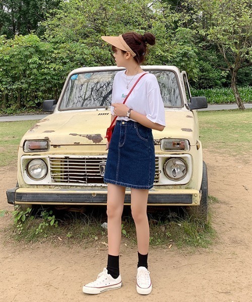 Mayree（メイリー）の「【almo】【ACT -fascination design-】デニムミニスカート(SP)（デニムスカート・レディース・ブラック/ブルー・SMALL/LARGE/MEDIUM）」の6枚目の写真