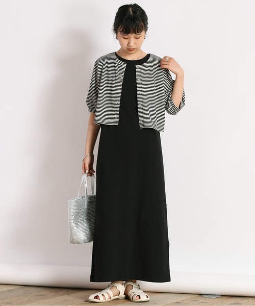 cepo(セポ)の「【SET ITEM】ショートカーディガン+ノースリーブワンピース(ワンピース・レディース・ブラック/オレンジ/ブラック系その他・M)」の3枚目の写真