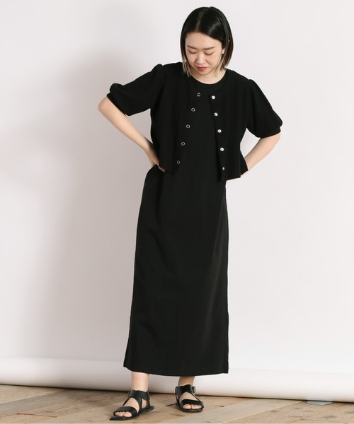 cepo(セポ)の「【SET ITEM】ショートカーディガン+ノースリーブワンピース(ワンピース・レディース・ブラック/オレンジ/ブラック系その他・M)」の13枚目の写真
