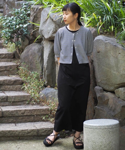 cepo(セポ)の「【SET ITEM】ショートカーディガン+ノースリーブワンピース(ワンピース・レディース・ブラック/オレンジ/ブラック系その他・M)」の6枚目の写真