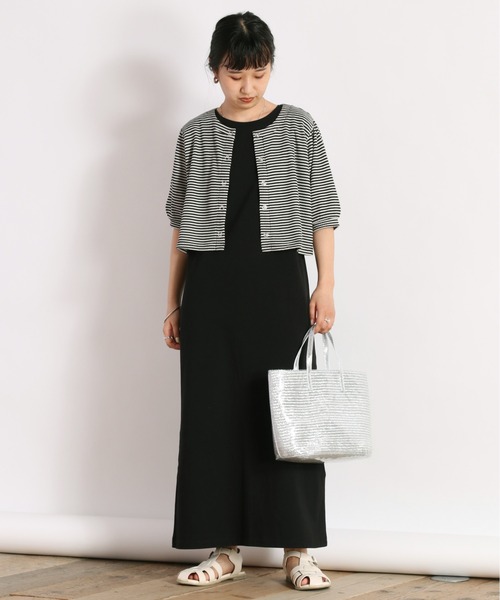 cepo(セポ)の「【SET ITEM】ショートカーディガン+ノースリーブワンピース(ワンピース・レディース・ブラック/オレンジ/ブラック系その他・M)」の7枚目の写真