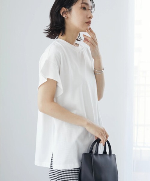 Sugar spoon(シュガースプーン)の「・SUGAR SPOON ラッフルスリーブTシャツ(Tシャツ/カットソー・レディース・ブラック/ネイビー/オフホワイト/イエロー・FREE)」の2枚目の写真