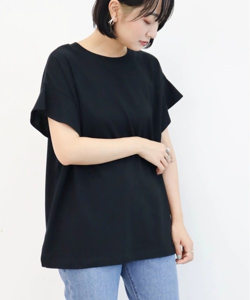 Sugar spoon(シュガースプーン)の「・SUGAR SPOON ラッフルスリーブTシャツ(Tシャツ/カットソー・レディース・ブラック/ネイビー/オフホワイト/イエロー・FREE)」の3枚目の写真