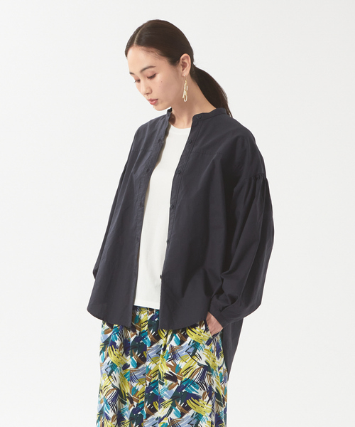 qualite(カリテ)の「ダンプバンドカラーシャツ(シャツ/ブラウス・レディース・グリーン/ネイビー・36/38)」の19枚目の写真