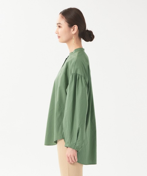 qualite(カリテ)の「ダンプバンドカラーシャツ(シャツ/ブラウス・レディース・グリーン/ネイビー・36/38)」の11枚目の写真